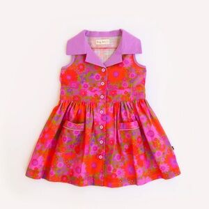 Girls collared button up dress
